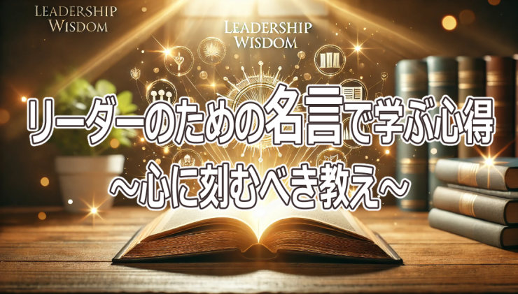 リーダーのための名言で学ぶ心得～心に刻むべき教え～