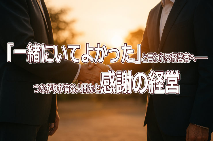 「一緒にいてよかった」と言われる経営者へ──つながりが育む人間力と感謝の経営