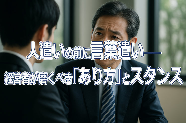 人遣いの前に言葉遣い──経営者が磨くべき「あり方」とスタンス