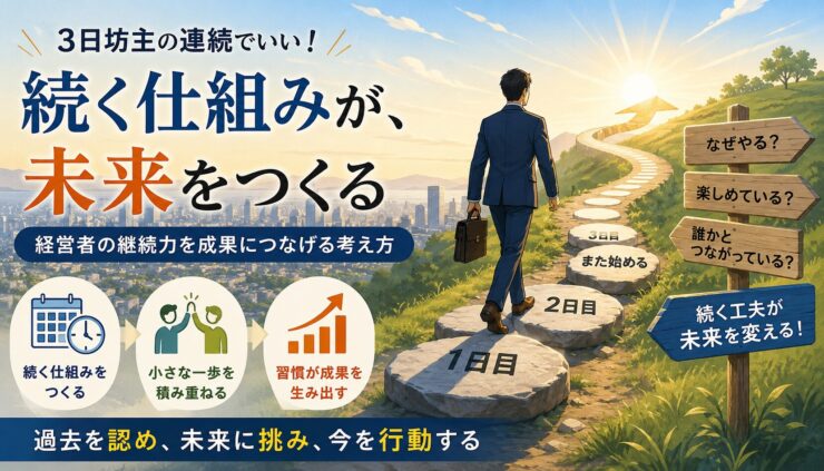 3日坊主の連続でいい。経営者が成果を生み出す「続く仕組み」のつくり方